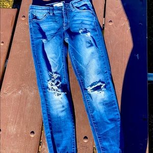 Kancan ripped jeans Straight leg skinny high rise